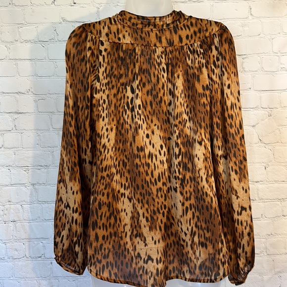 New York & Co animal print button down blouse - Picture 8 of 10